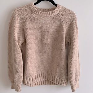 H&M soft pink sweater with subtle silver sparkles